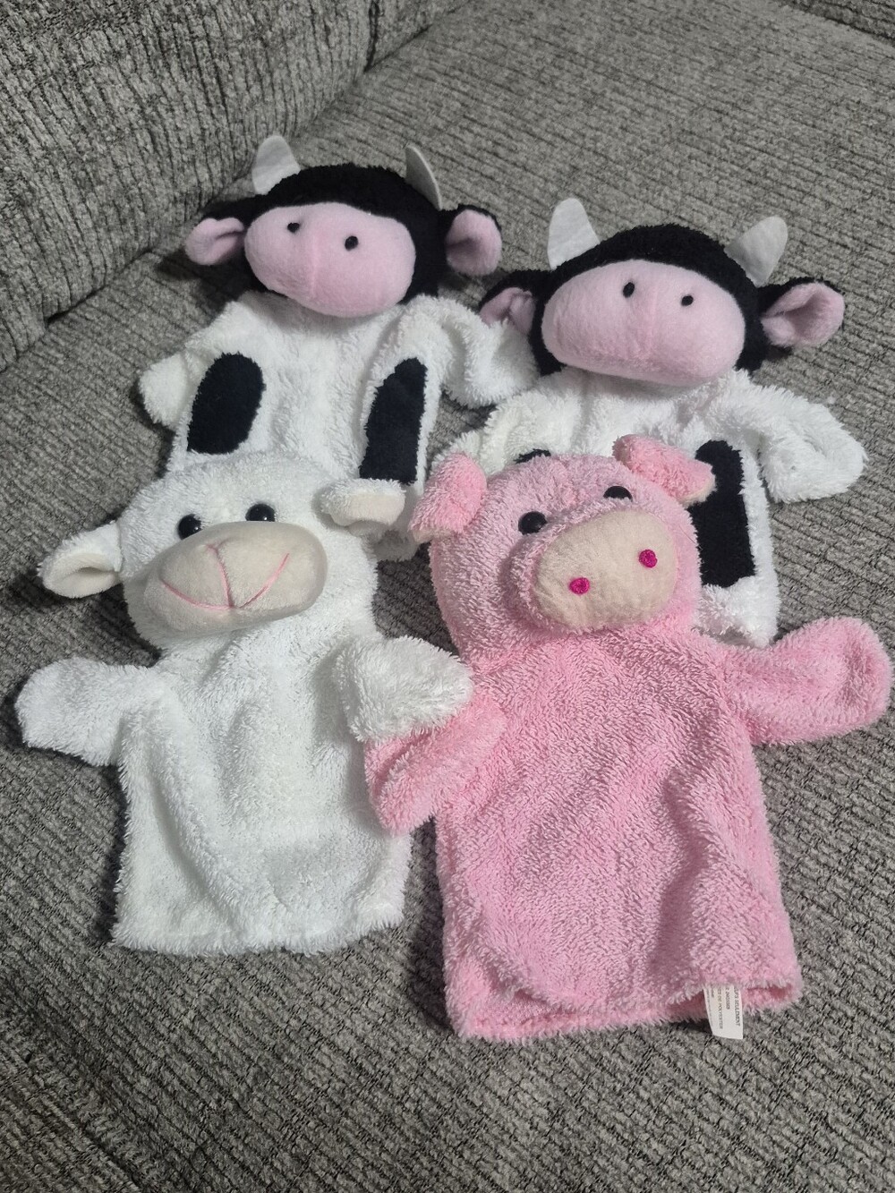 Plush Farm Animal Hand Puppets Set Of 4